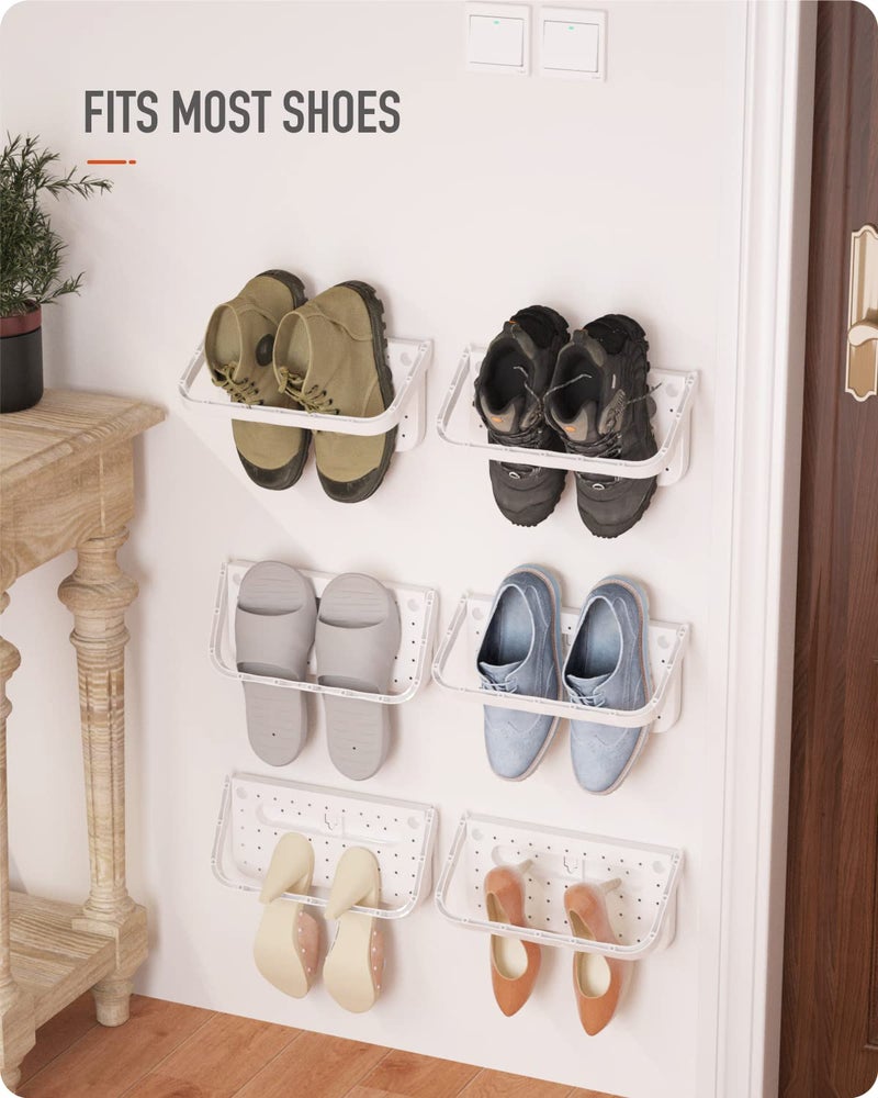 Baffect Wall Hanging Shoes Rack, Door Mounted Plastic Shoe Organizer, RV Camper Folding Shoes Holder for Space Saving Shoes Storage (4 Packs) - Image 3